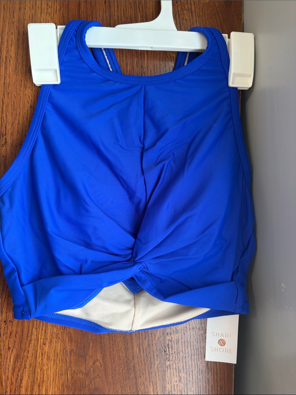 Shade & Shore Blue Bikini Top - S (4-6)